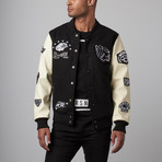 Quality Goods Varsity Jacket // Black + White (XL)