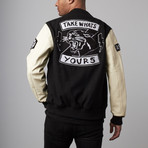 Quality Goods Varsity Jacket // Black + White (XL)