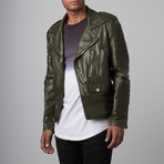 Detention Biker Jacket // Olive (L)