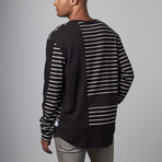 Reason // Mixed Stripe Long-Sleeve Tee // Black (S)