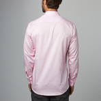 Plaid Placket Button-Up Shirt // Pink (2XL)