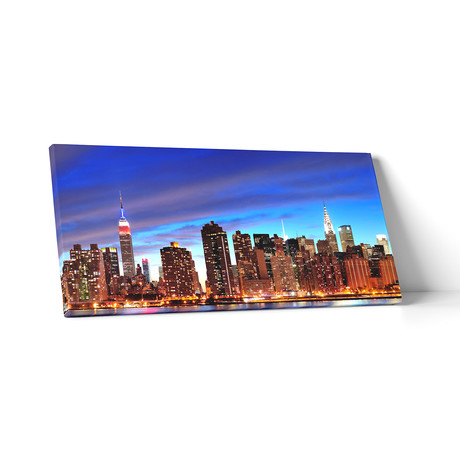 New York // Night Panoramic (16"L x 30"H x 0.75"D)