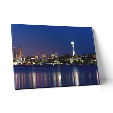 Seattle // Night Skyline (20"L x 30"H x 0.75"D)
