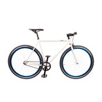 Atir Cycles // Single Speed Bike // White + Blue (Small: 50cm)