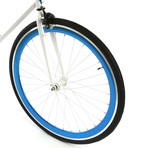 Atir Cycles // Single Speed Bike // White + Blue (Small: 50cm)