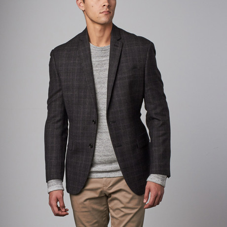 Wool Sport Coat // Charcoal Plaid (US: 36S)