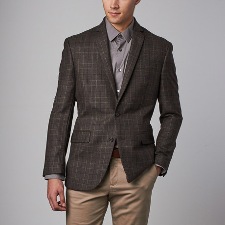 Wool Sport Coat // Brown Plaid (US: 36S)