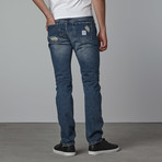 Wilkins Distressed Moto Denim // Indigo (38WX32L)