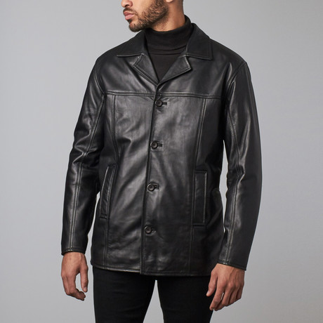Retro Leather Jacket // Black (XS)