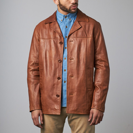 Retro Leather Jacket // Tan (XS)