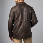 Retro Leather Jacket // Brown (M)