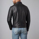 Leather Zip Jacket // Black (XL)