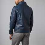 Classic Leather Jacket // Navy (L)