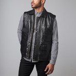 Leather Vest // Black (XL)