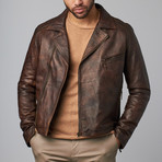 Leather Jacket // Brown (M)
