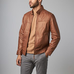 Classic Leather Jacket // Cognac (XL)