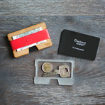 N Wallet // Wood + Key Insert (Red)