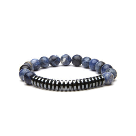 Grey Sea Sediment Stones Accordion Charm