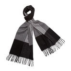 Cashmere Four Colorway Scarf + Fringe (Emerald + Gray)