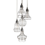 Silver Wire 5 Light Pendant Lamp