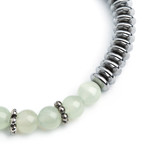 Dell Arte // Hematite + New Jade Bracelet // Silver + Green