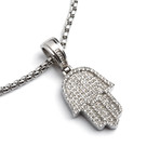 Hamsa Hand Necklace // Silver