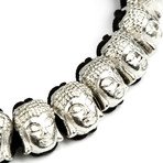 Heavy Silver Plated Buddha Bracelet