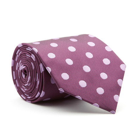 Hand Made Tie // Purple Polka Dot