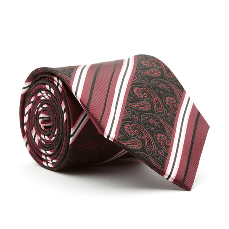 Handmade Tie // Burgandy Stripe