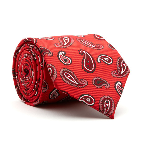 Handmade Tie // Red Paisley