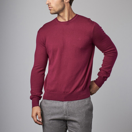 Wool Crew Neck Sweater // Magenta (S)