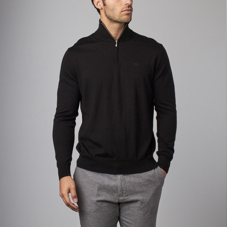 Valentino // Half Zip Sweater // Black (S)