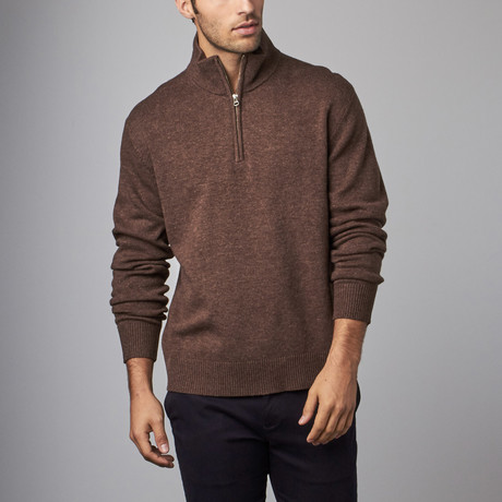 Half Zip Sweater // Brown (S)
