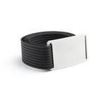 Granite // Silver Buckle + Black Belt (Size 30)