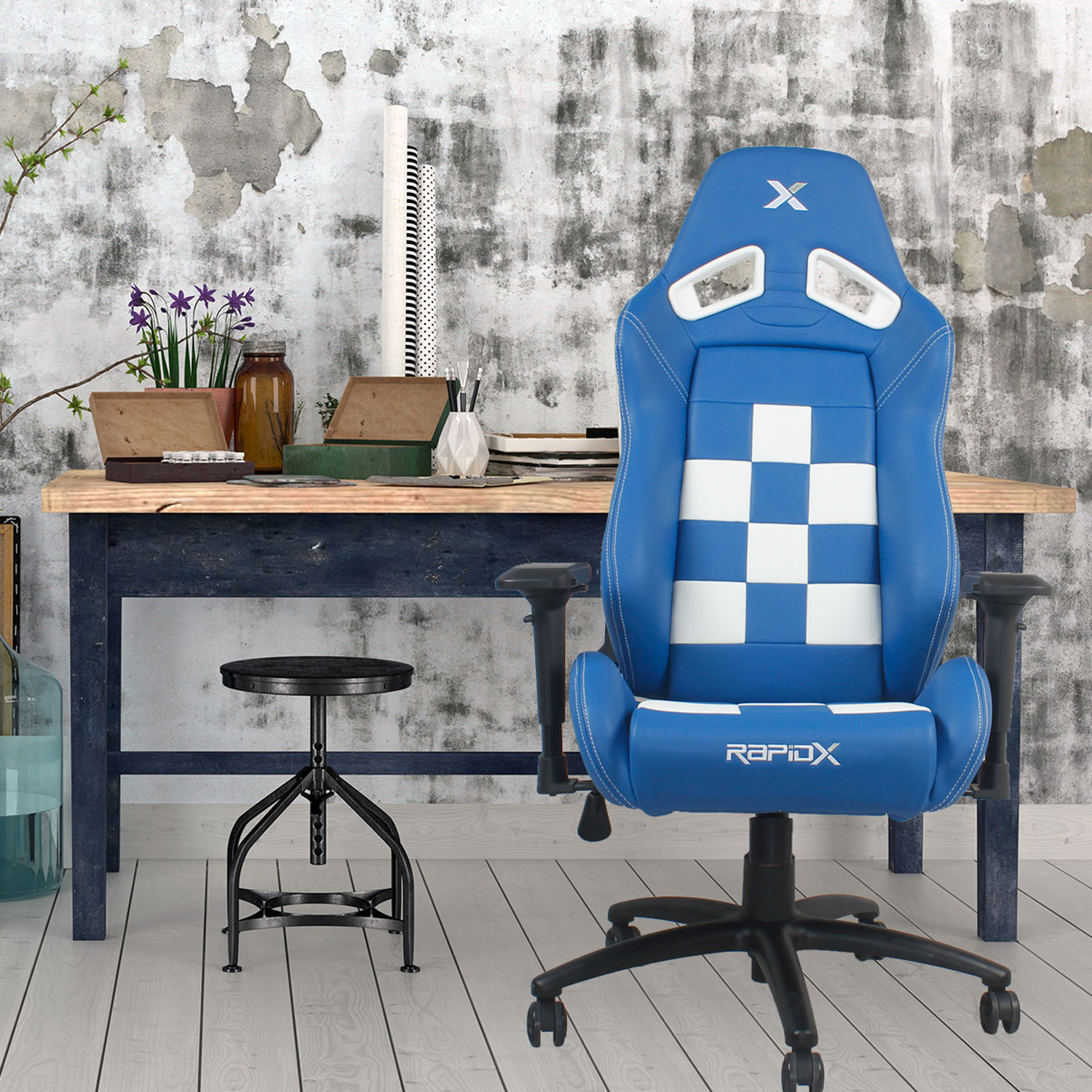 Gaming Chair // Blue + White RapidX Touch of Modern
