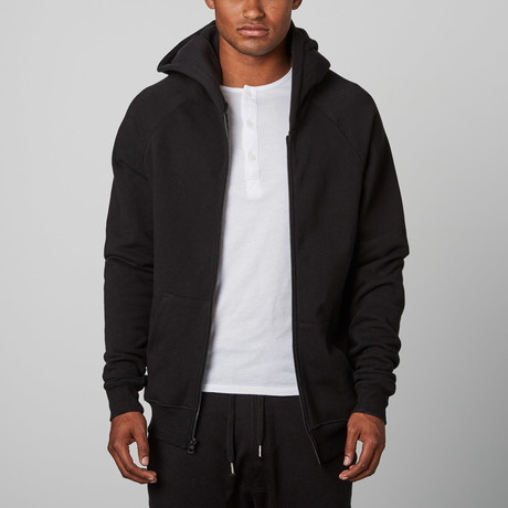 A4 Relaxed Fit Zip-Up // Black (S)