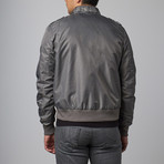 Iconic Racer Jacket Nylon Flight Satin // Grey (S)