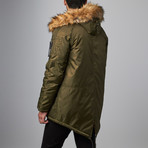 Military Hooded Long Parka // Army Green (S)