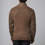 Cable Knit Cadigan // Brown (S)