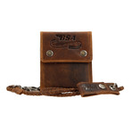 Shooting Star Biker Wallet (Brown)