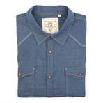 PX Clothing // Washed Denim Sport Shirt // Indigo (2XLT)