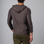 Hooded Long Sleeve Graphic Tee // Charcoal (M)