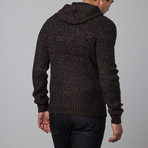 Projek Raw // Cable Knit Sweater Hoodie // Black (L)