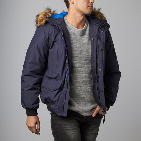 Hooded Technical Jacket // Navy (S)