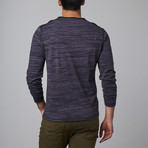 Marled Graphic Henley // Navy (L)
