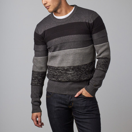 Mixed Texture Block Sweater // Black (S)