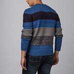 Mixed Texture Blocked Sweater // Indigo (M)