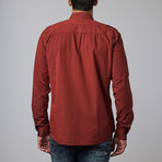 Textured Print Button-Up Shirt // Red (2XL)