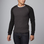 Projek Raw // Color Blocked Textured Sweater // Charcoal (L)