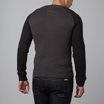 Projek Raw // Color Blocked Textured Sweater // Charcoal (L)